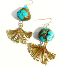 Turquoise Gingko Earrings