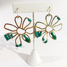 Flora Statement Earrings- Malachite
