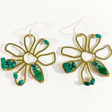 Flora Statement Earrings- Malachite