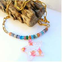 Glittering Star Pendant Statement Necklace