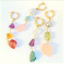 Rainbow Gem Huggie Hoop Earrings