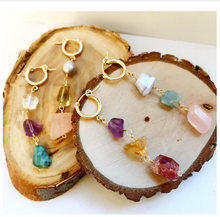 Rainbow Gem Huggie Hoop Earrings