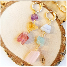 Rainbow Gem Huggie Hoop Earrings