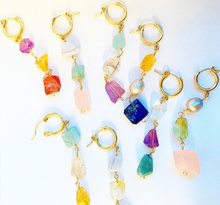 Rainbow Gem Huggie Hoop Earrings