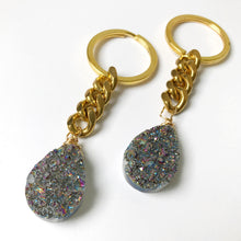 Druzy Quartz Keychain
