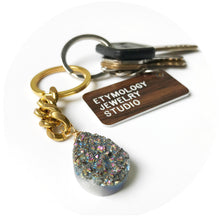 Druzy Quartz Keychain